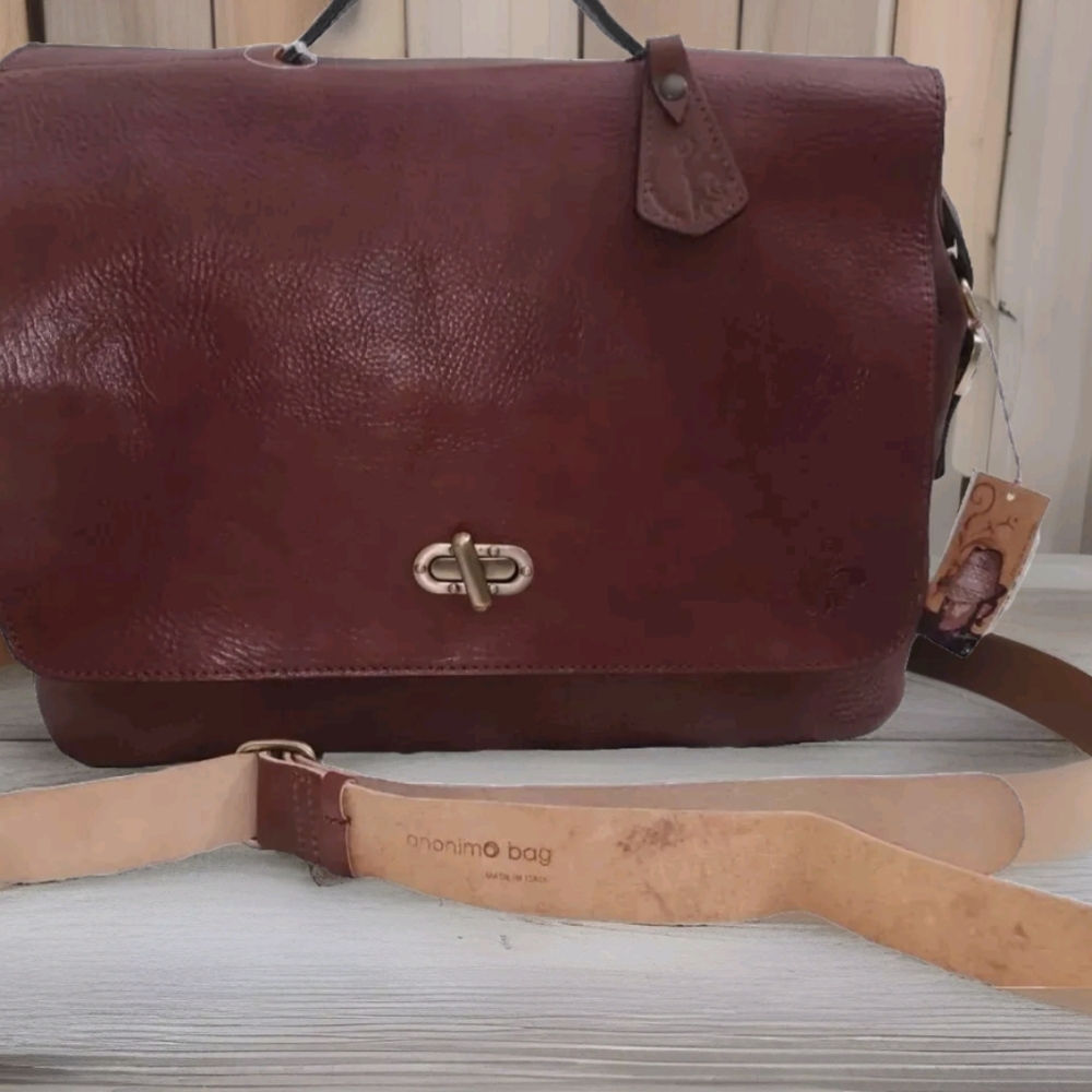 Anonimo Fiorentino Leather Computer Messenger Bag